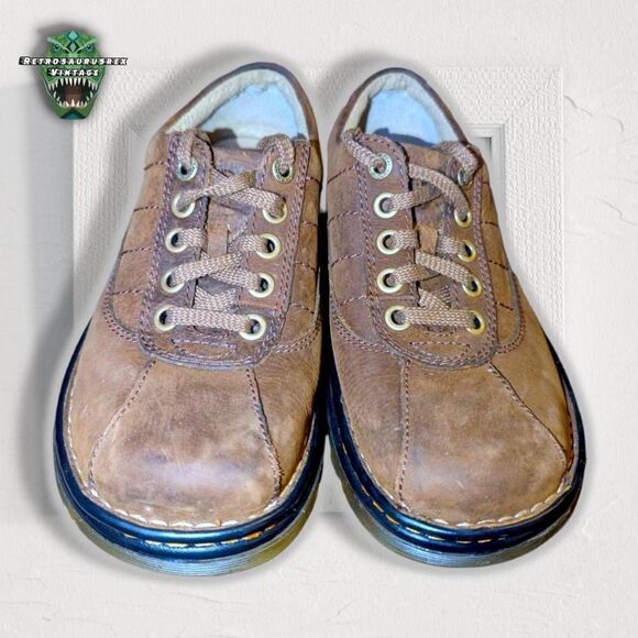 Dr Martens Y2K Vintage John Crazy Horse Leather 10 Hole Oxfords, Size 7 - Picture 4 of 9